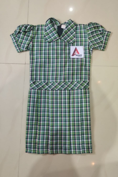 Green Check School Dress